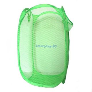   New Green Nylon Net Folded Washing Laundry Bag Dirty Clothes Storage