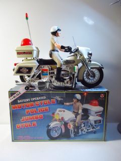 1984 Battery Operated Motor Cycle Police Jumbo Cycle 1 6 Scale