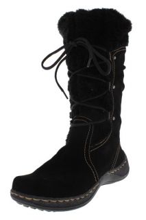 Bare Traps New Elicia Black Suede Faux Fur Lined Flat Casual Boots 