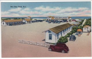 Linen Sea Bay Park NJ Bathing Pavilion Postcard