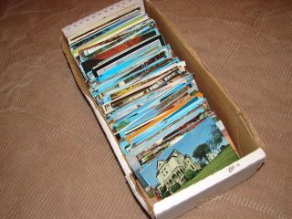 Box Lot of Chrome Era Postcards From The U.SDidnt count,weighs over 
