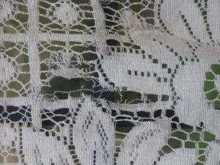 Antique Vintage Bayer Label French Lace Peacock Panel Curtains 2 Panel 
