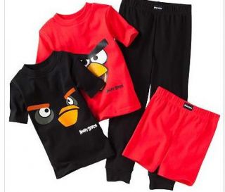 New Boys Angry Birds Fowl Behavior Pajamas Set 4 6 8 10