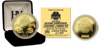 2010 BCS Championship Texas vs Alabama Gold Game Coin