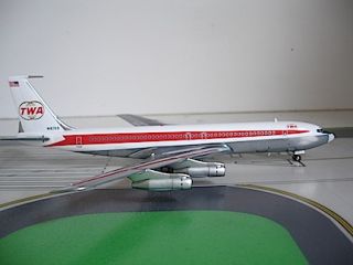   Boeing 707 331B N18703 Twin Globe Polished 1 200 Diecast Bbox