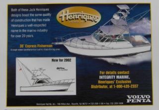 2002 Henriques Yachts 35 Express Fisherman Boat Ad Bayville NJ
