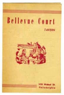 bellevue court tavern menu philadelphia pa 1952