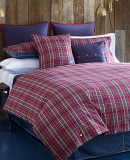 Tommy Hilfiger Bear Mountian Red Blue Plaid Twin Comforter Set