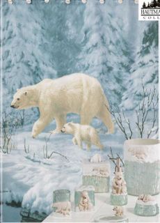 Polar Bear Arctic Arrival Hautman Fabric Shower Curtain