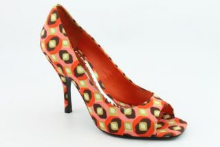 BCBGirls Ariel Womens SZ 5 Orange Peep Toe Shoes