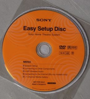 Setup Disc for Sony BDV E570 Blu Ray BDV T57 BDV E770W