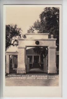 Beauvoir House Entrance Gate Jefferson Davis Shrine RPPC Biloxi MS 