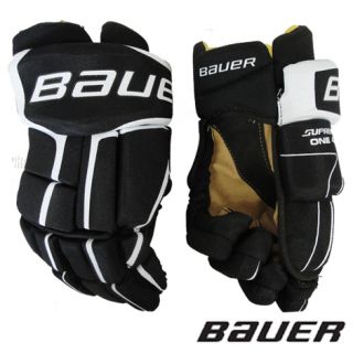 New Bauer Supreme One40 Hockey Gloves Jr Black White