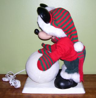 Mickey Mouse Animated Christmas Snowball Rolling Vintage Santas Best 