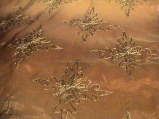 Gold Embroidery Beaded Sheer 84 Curtains India Sari