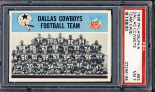 1966 Philadelphia Football Dallas Cowboys 53 PSA 7