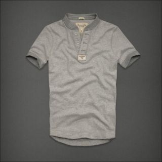 Abercrombie Men Beaver Meadows Short Sleeve Henley Tee T Shirt Top $50 