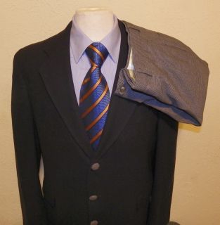 Mens 3 Button Harve Benard Combo Wool Suit Size 40R