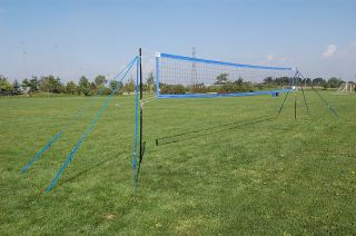 Beach Volleyball Net Portable Court System Blue