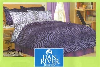 New Dan River Purple Zebra 8 Piece Comforter Set