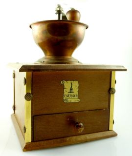 vintage wooden trosser coffee bean mill grinder