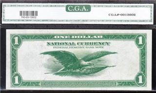Amazing Gem Uncirculated 1918 $1 Green Eagle Dallas FRBN CGA 65 