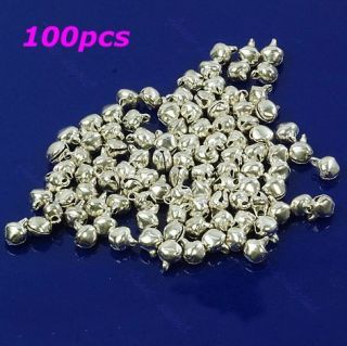 100pcs Small Bell Craft Jewelry Wedding Charms 6mm Bead Findings 