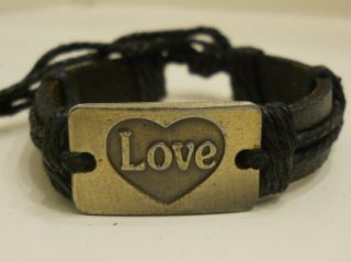 Beautiful Love Leather Bracelets Colors Adjustable New