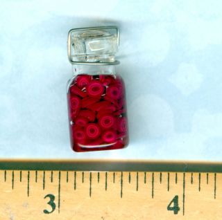 Dollhouse Miniature Size Canning Jar of Sliced Beets