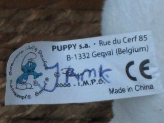 Belgium Smurf Baby Safe Doll Peyo Puppy SA Imps 2008 28 Cm