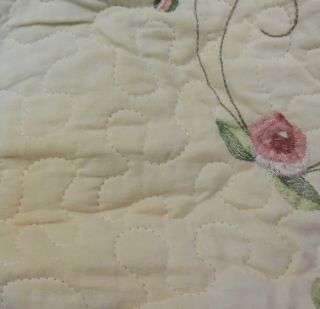 Modern Heirloom Rose Garden King Quilted Bedspread