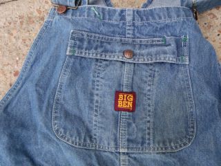 Big Ben Denim Blue Jeans Overalls 36 x 30