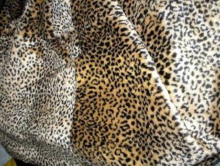 HAND MADE Faux Fur Bedspread Full Leopard + 2 Pillows + Foot Warmer 4 