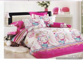 Hello Kitty Lovely 5 Pc Bed in a bag Duvets Bed Linens Full Queen Pink 