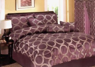 Pcs Purple Circles Comforter Set Bed Ensemble Queen