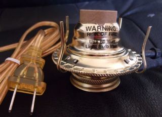 Brand New #2 Oil Kerosene Lamp Brass plated Electric Burner Adapter 