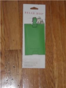 Belle Hop Leather Luggage Tag Green New Free Shipping
