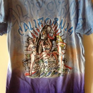 Ed Hardy Mens Graphic T Shirt with Diamonds Size Large