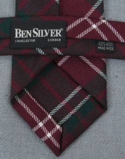 Ben Silver Charleston 100 Wool Tartan Hand Made Tie