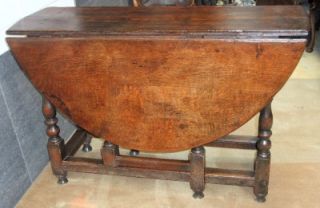 Antique English Oak 18th Dining Table Gate Furniture