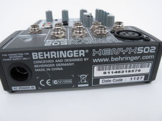 Behringer XENYX502 Premium 5 input 2 Bus Mixer   Mic Preamp   British 
