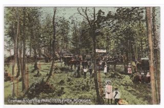 German Shooting Park Bessemer Michigan 1908 Postcard
