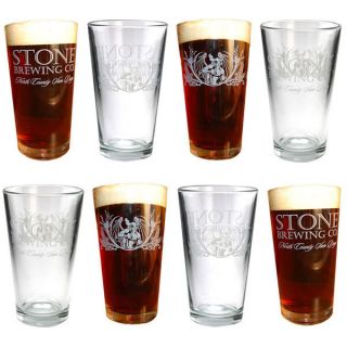 Set of 8 Stone Brewing Company Pint Glasses Beer Glass 