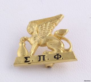 Sigma Pi PHI Vintage Fraternity Greek Society Boule Shinx Pin Badge 