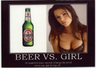 Becks German Beer Sign Oktoberfest Sexy Girl vs Beer