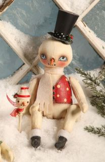 Bethany Lowe Christmas Robin Seeber Freezin Snowboy Doll RS0020
