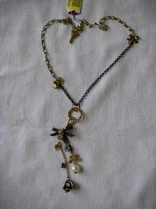 betsey johnson iconic necklace rose bows rhinstones
