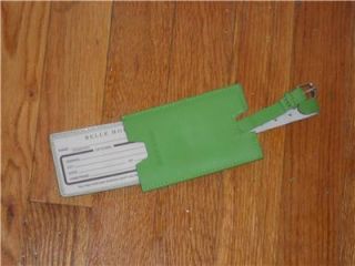 Belle Hop Leather Luggage Tag Green New 