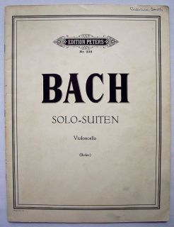 Sechs Suiten Sonaten for Violoncello Von Bach Peters Ed