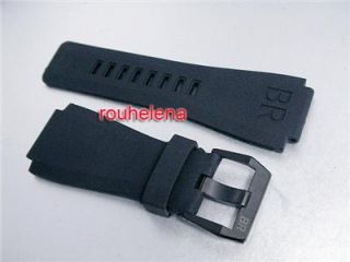 Rubber Strap Band with PVD Buckle for Bell Ross Watch